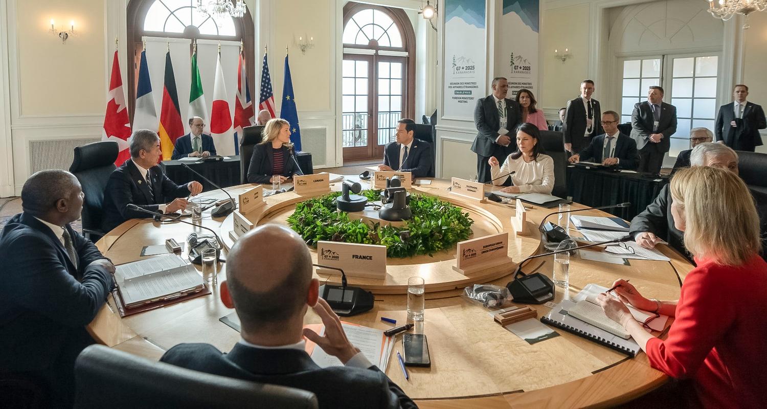 Die Außenminister der G7-Staaten beim Treffen in Kanada