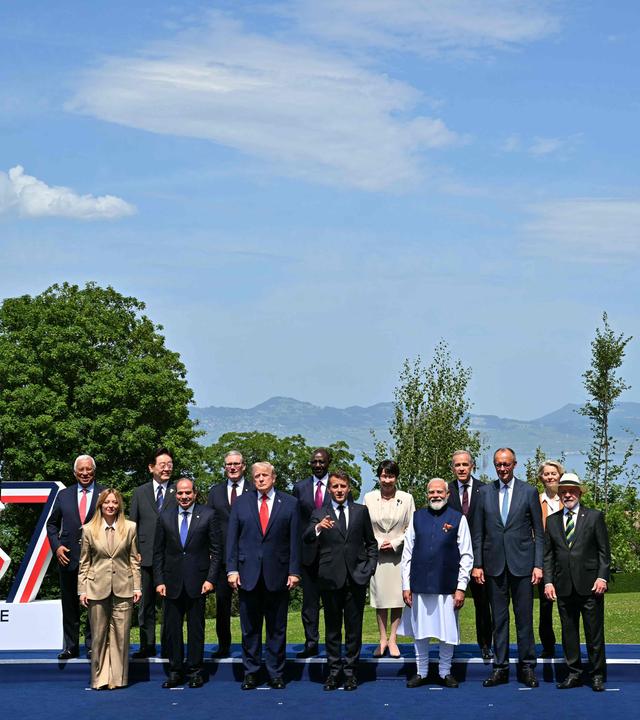 Foto der G7-Staatschefs in Evian