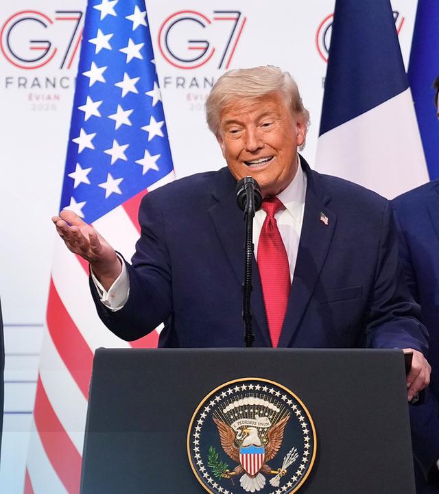Donald Trump am Roundtable des G7-Gipfels in Frankreich