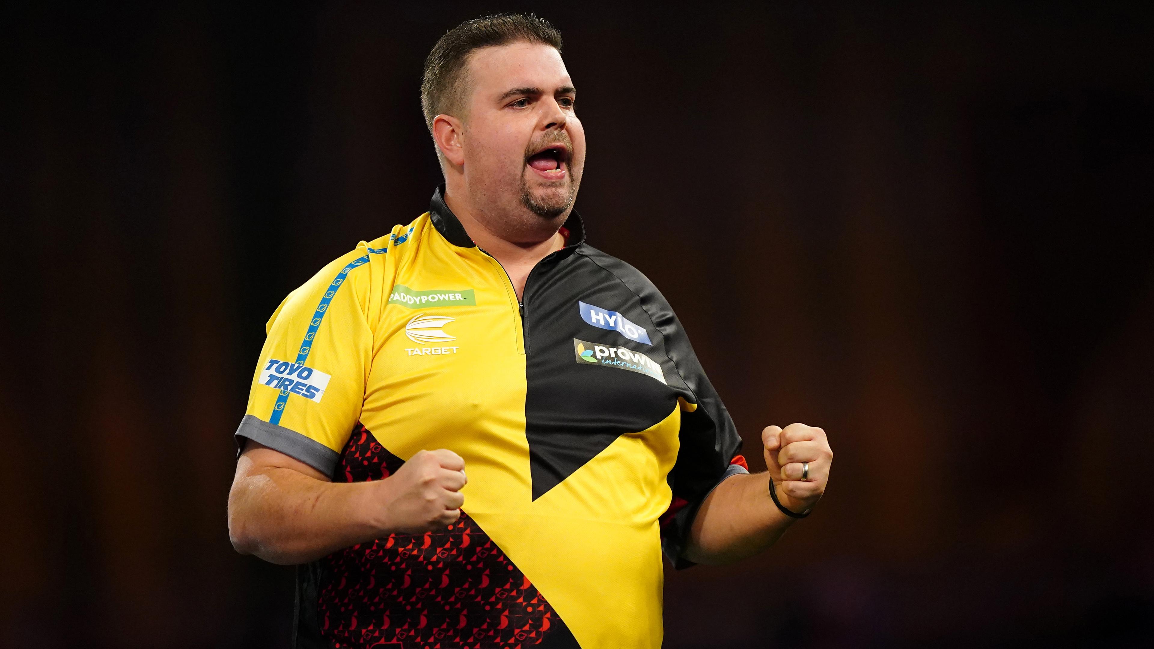 Gabriel Clemens bei der Darts WM am 21.12.2023 in London.