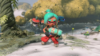 Bunter animierter Charakter aus dem Spiel "Splatoon Raiders"