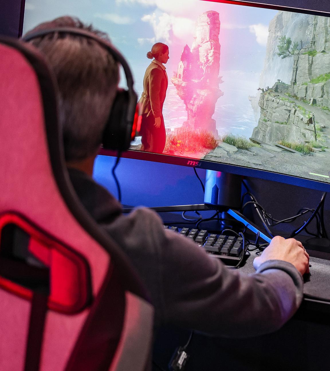 Gamer an einem Computer