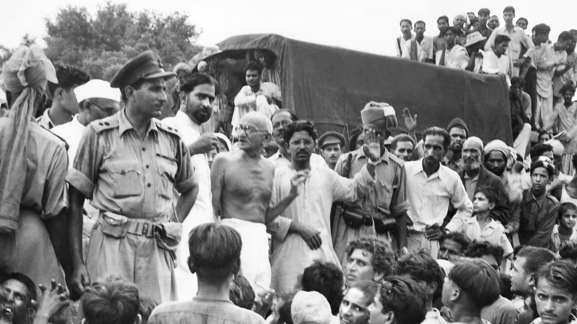 Gandhi - Muslimische Flüchtlinge - Transport nach Pakistan