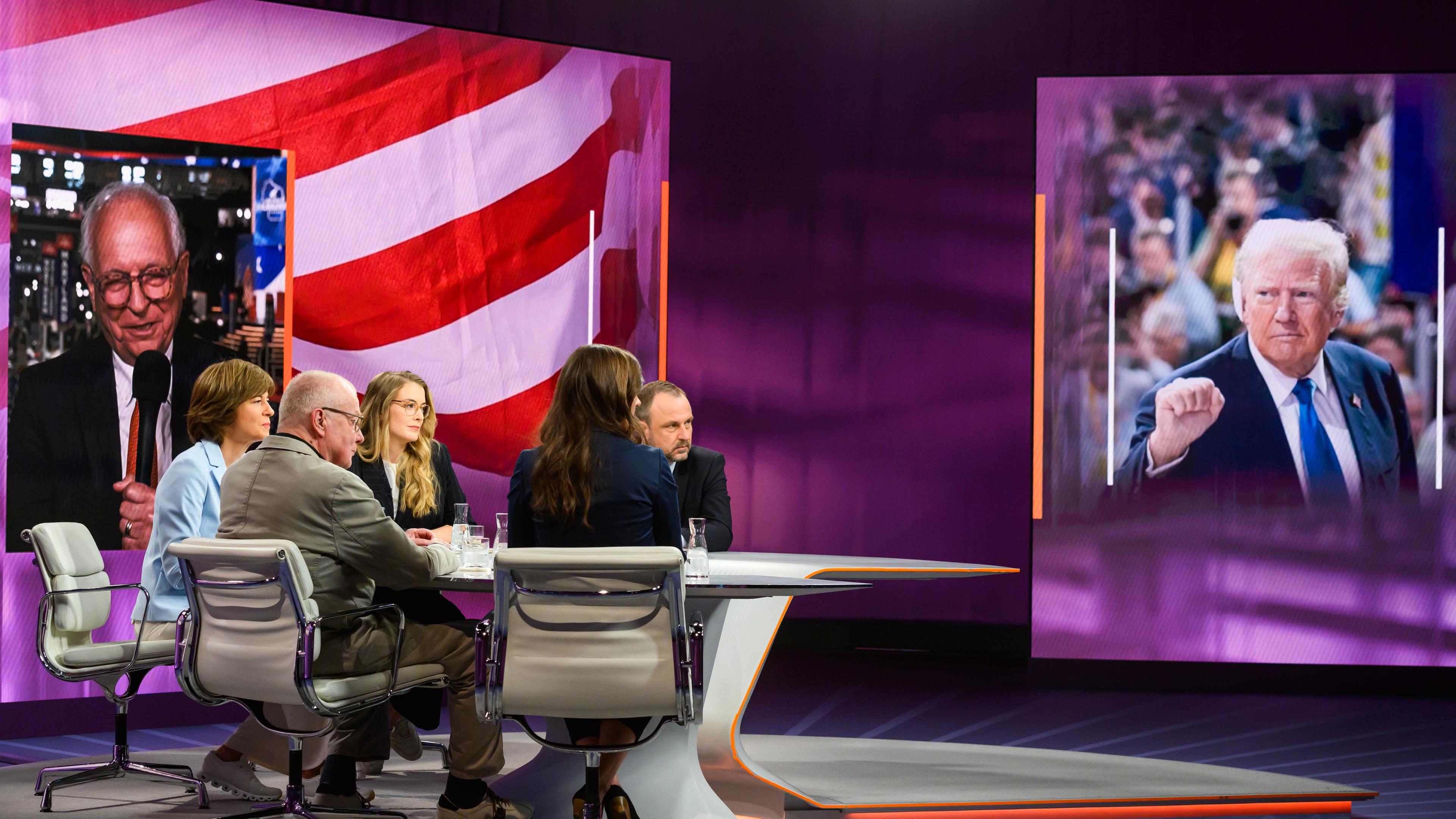 Von links: Katharina Nocun, Ruprecht Polenz, Maybrit Illner, Annika Brockschmidt, Peter NeumannSchalte: Liana Fix, Wolfgang Ischinger