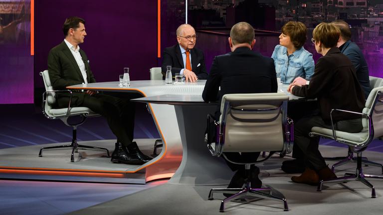 Maybrit Illner diskutiert mit Daniel Gerlach, Wolfgang Ischinger, Adis Ahmetovic, Veronika Grimm, Peter R. Neumann