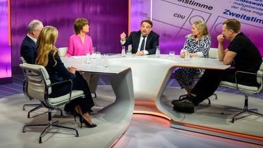 Von links: Stephan Weil, Nena Brockhaus, Maybrit Illner, Dennis Radtke, Ruth Moschner, Hendrik Bolz