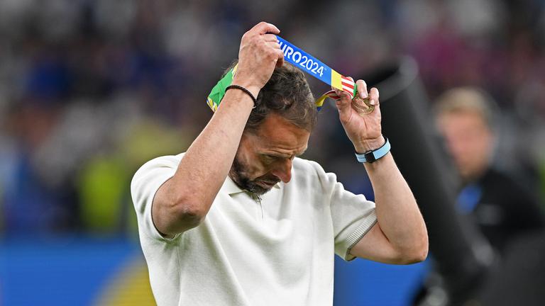 Englands Cheftrainer Gareth Southgate am 14.07.2024