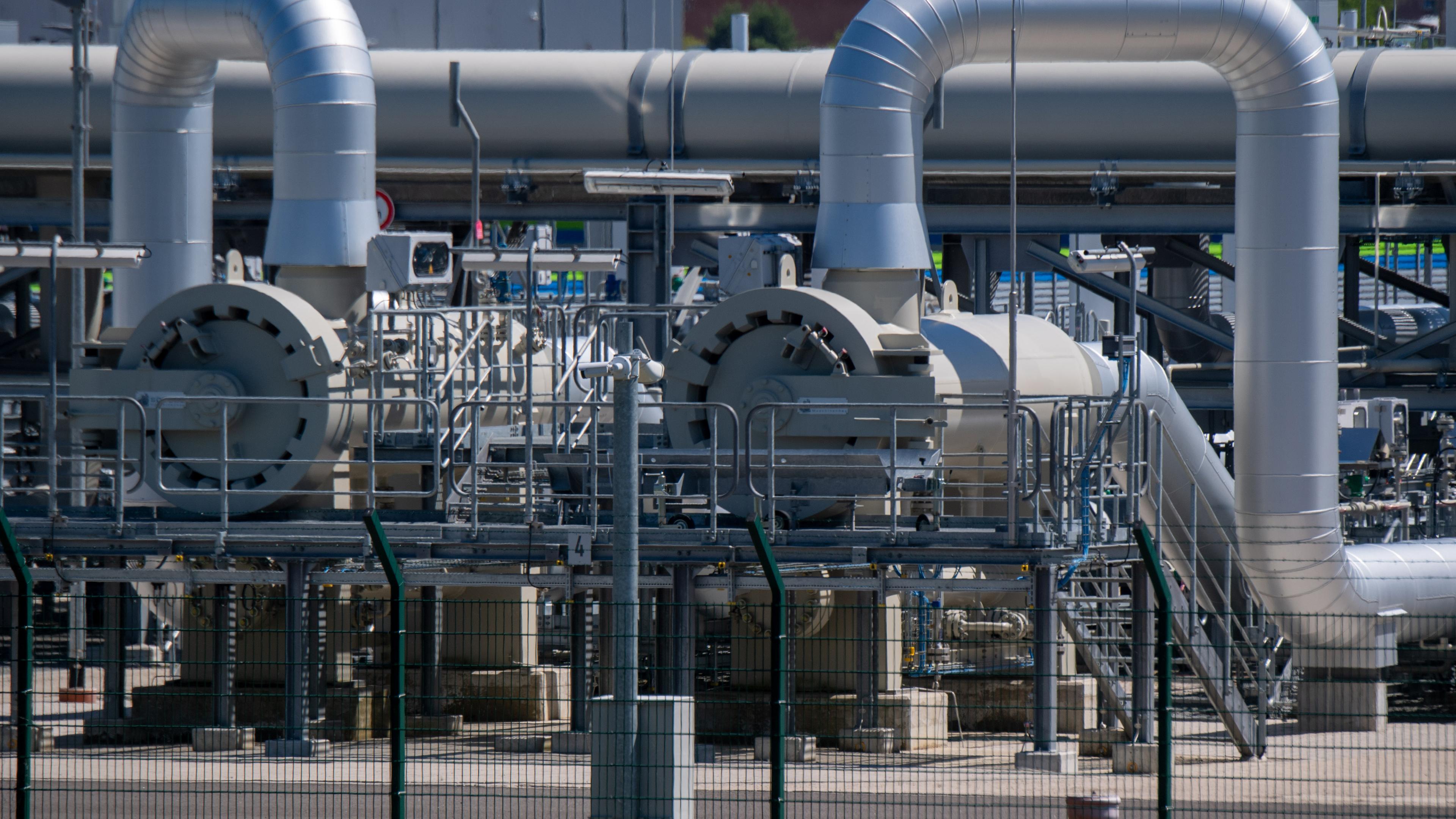 Blick auf die Erdgasempfangsstation der Europäischen Gas-Anbindungsleitung Eugal