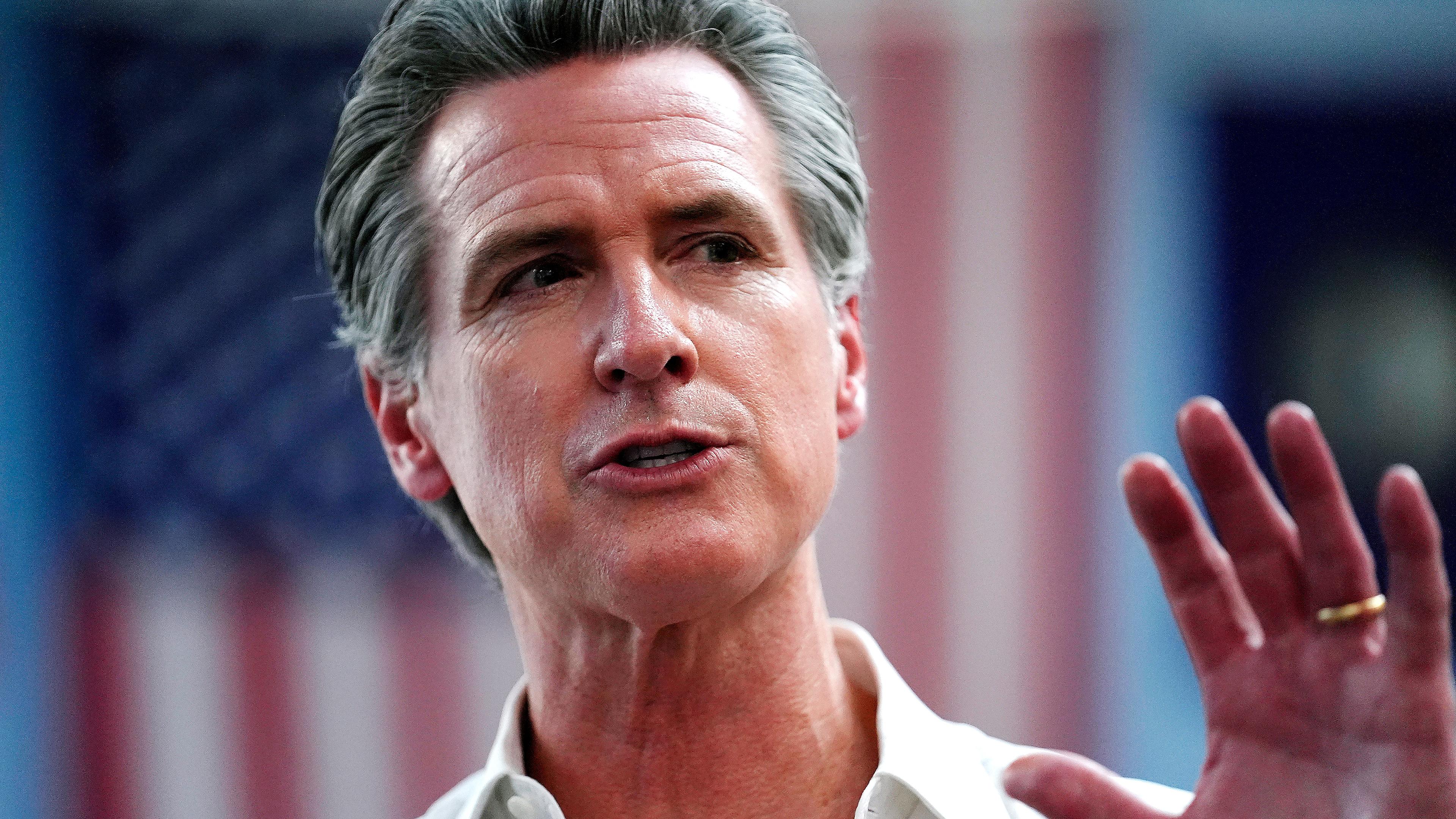 Der kalifornische Gouverneur Gavin Newsom, aufgenommen am 08.07.2024 in Hookset (USA)