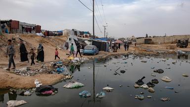 Internally displaced Palestinians in Rafah, southern Gaza