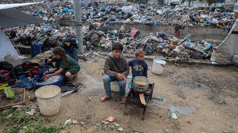 Vertriebene Kinder in Gaza.