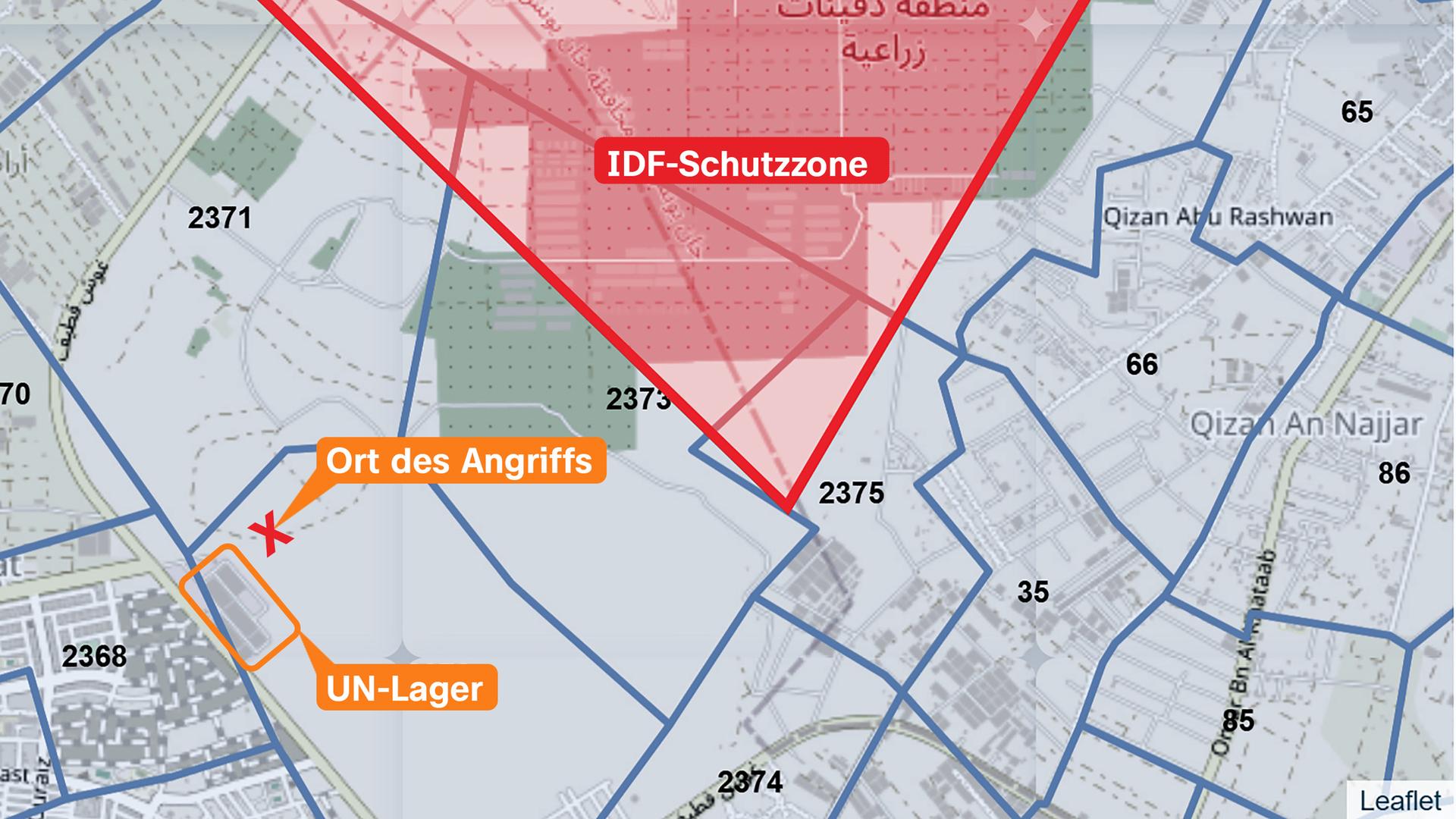 Gaza, Schutzzone, Karte, Markierung
