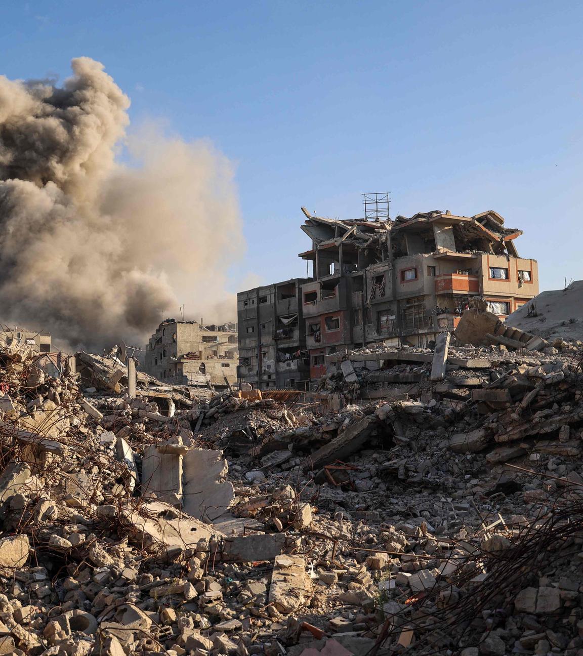 Eine durch Bomben zerstörte Gegend im Gazastreifen