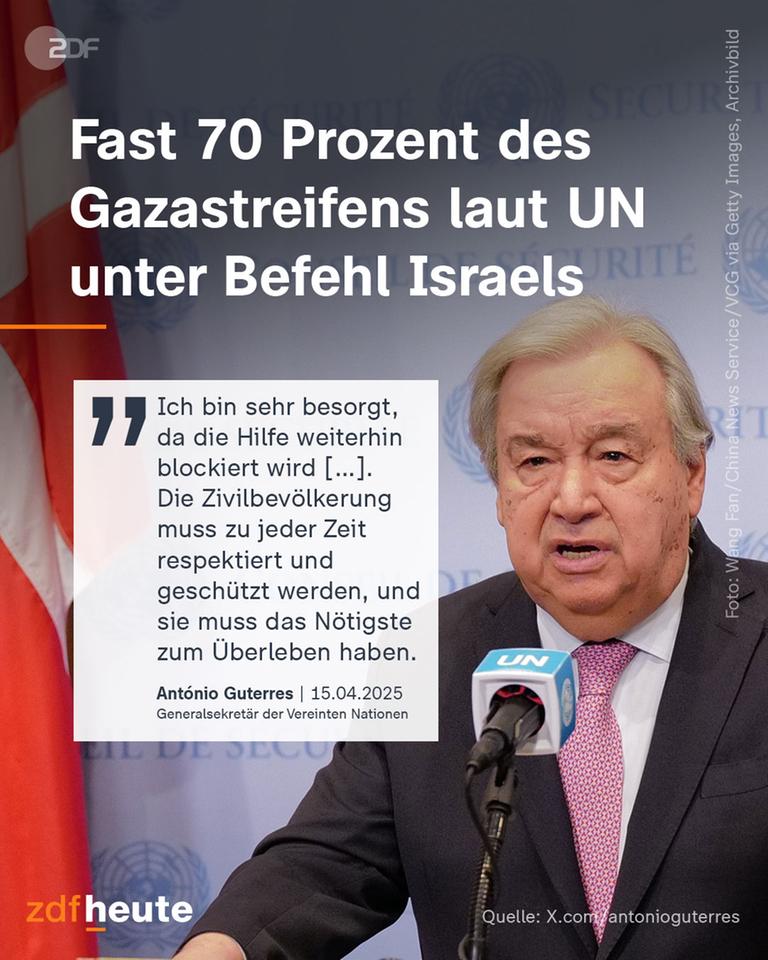 António Guterres spricht in ein Mikrofon. Davor eine Zitattafel