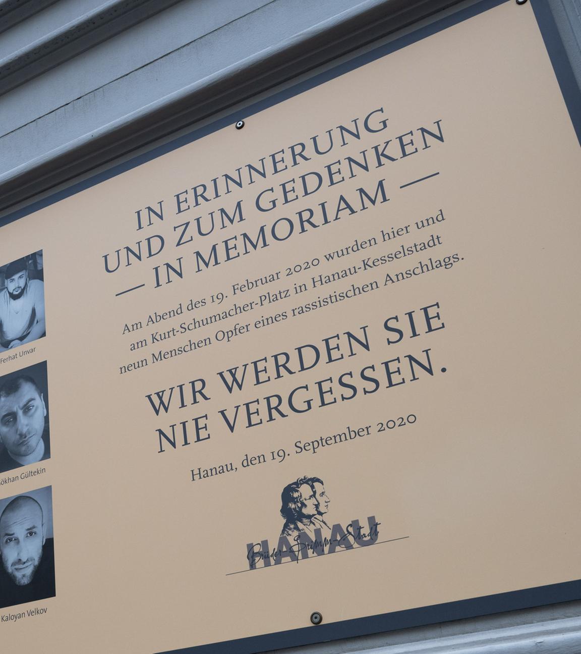 Gedenktafel für Opfer in Hanau