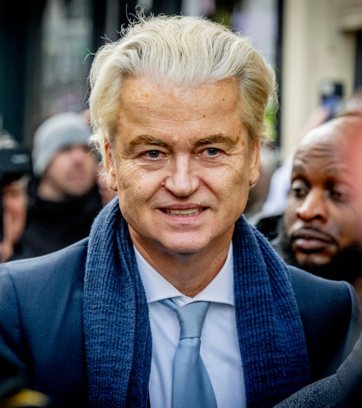 Geert Wilders während seiner Asylzentrums-Tour in Delft