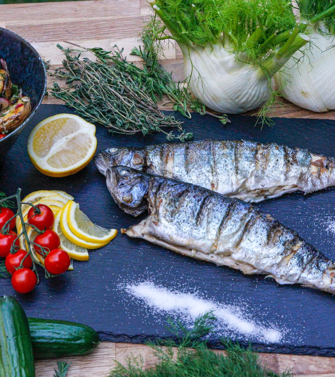 Gefüllte Forelle vom Grill
