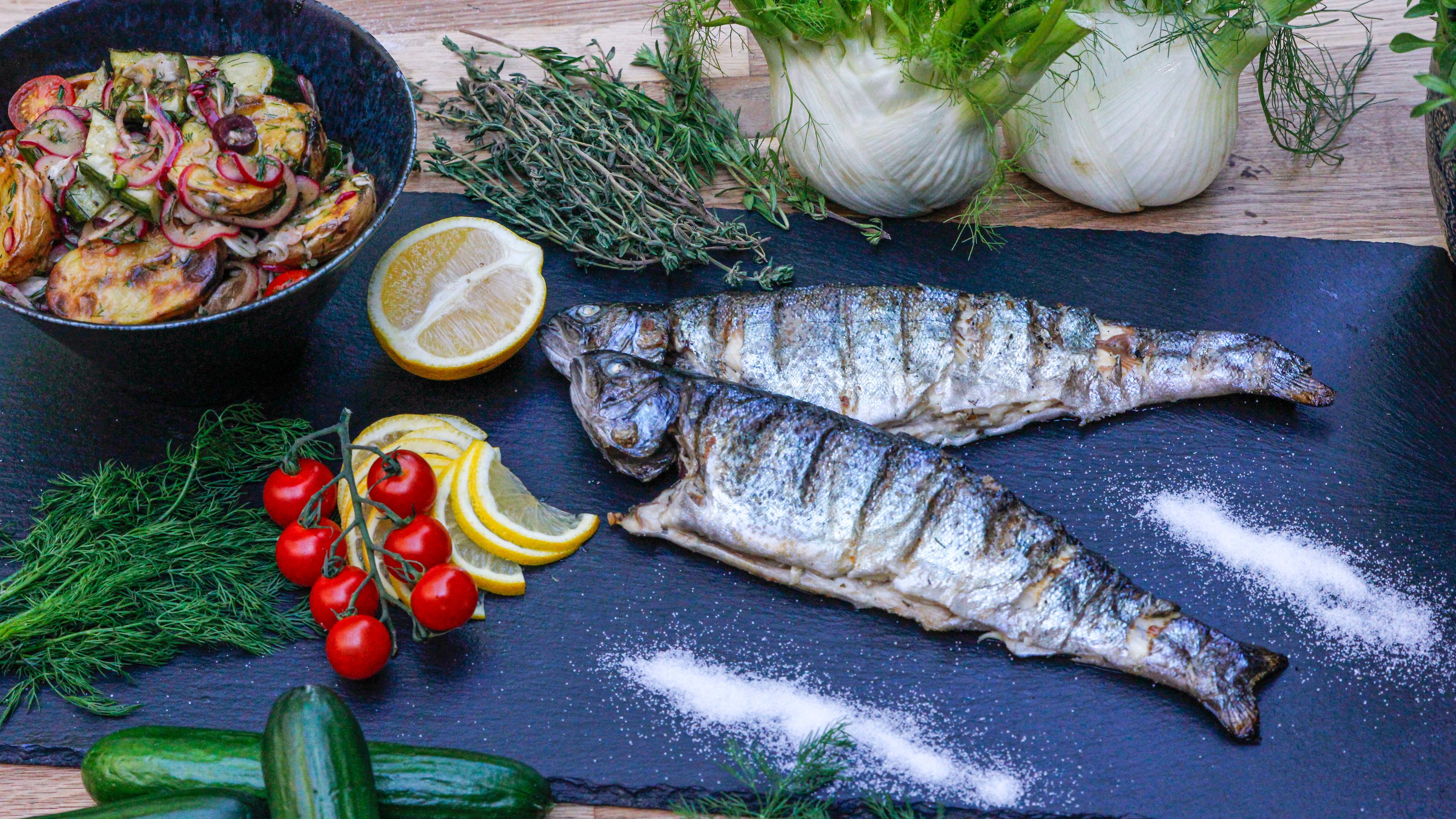 Gefüllte Forelle vom Grill