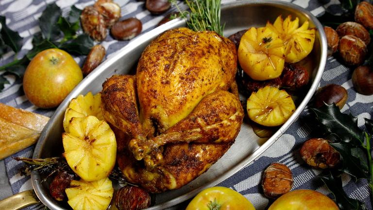 Gefülltes Hähnchen mit Maronen 