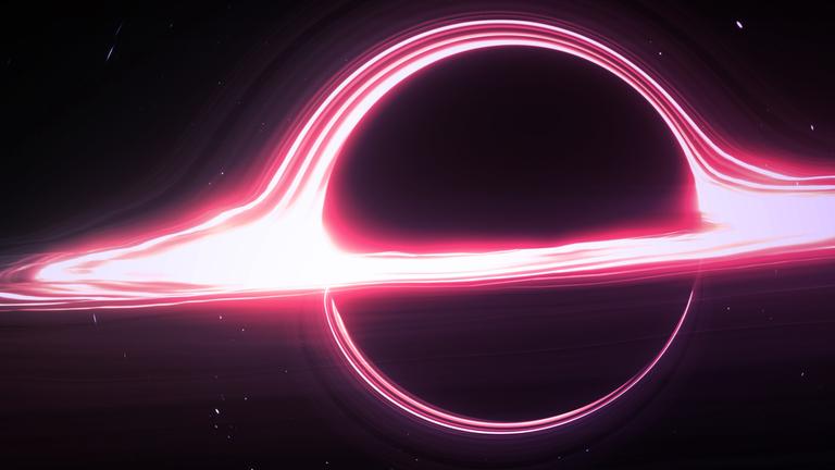 Darstellung eines Schwarzen Lochs im Weltall.
