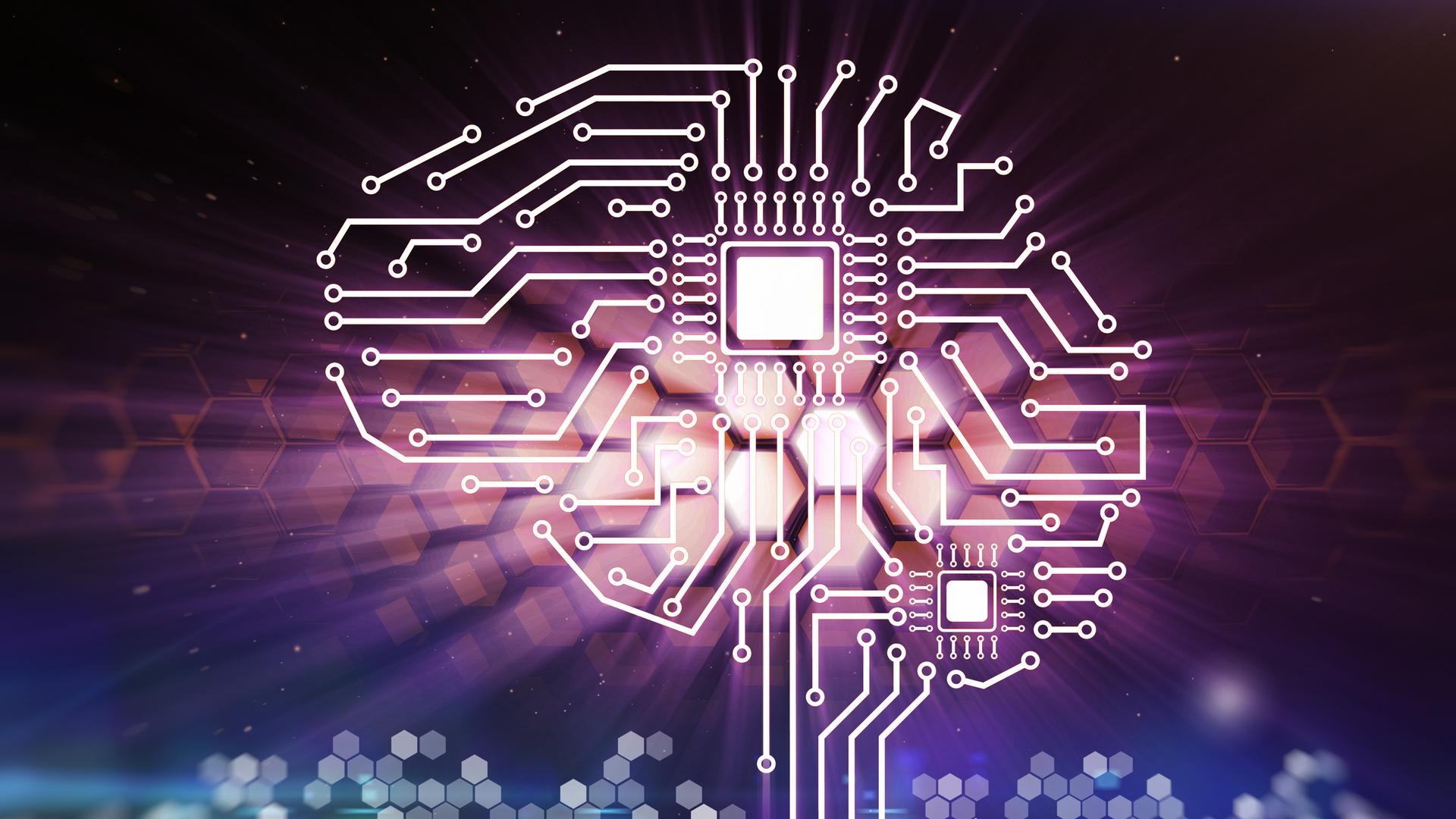 Gehirn gebildet aus einer Platine