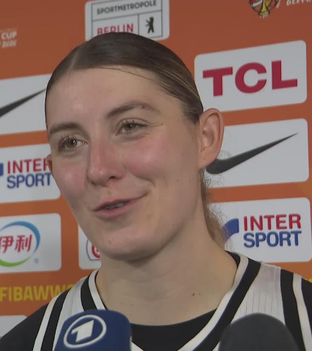 Basketballerin Luisa Geiselsöder im Interview nach dem WM-Sieg gegen Mali