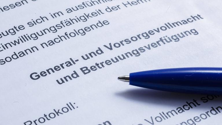 Ein Dokument mit dem Titel General- und Vorsorgevollmacht und Betreuungsverfügung