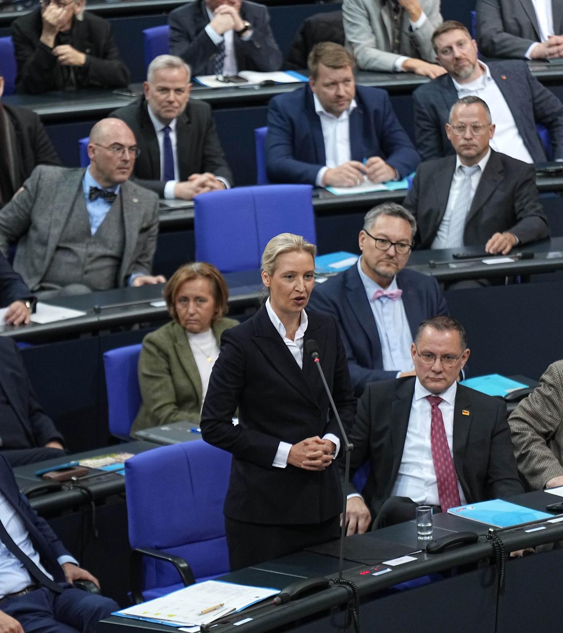 Alice Weidel, Fraktions- und Bundesvorsitzende der AfD, spricht in der Generaldebatte im Bundestag zum Haushalt.