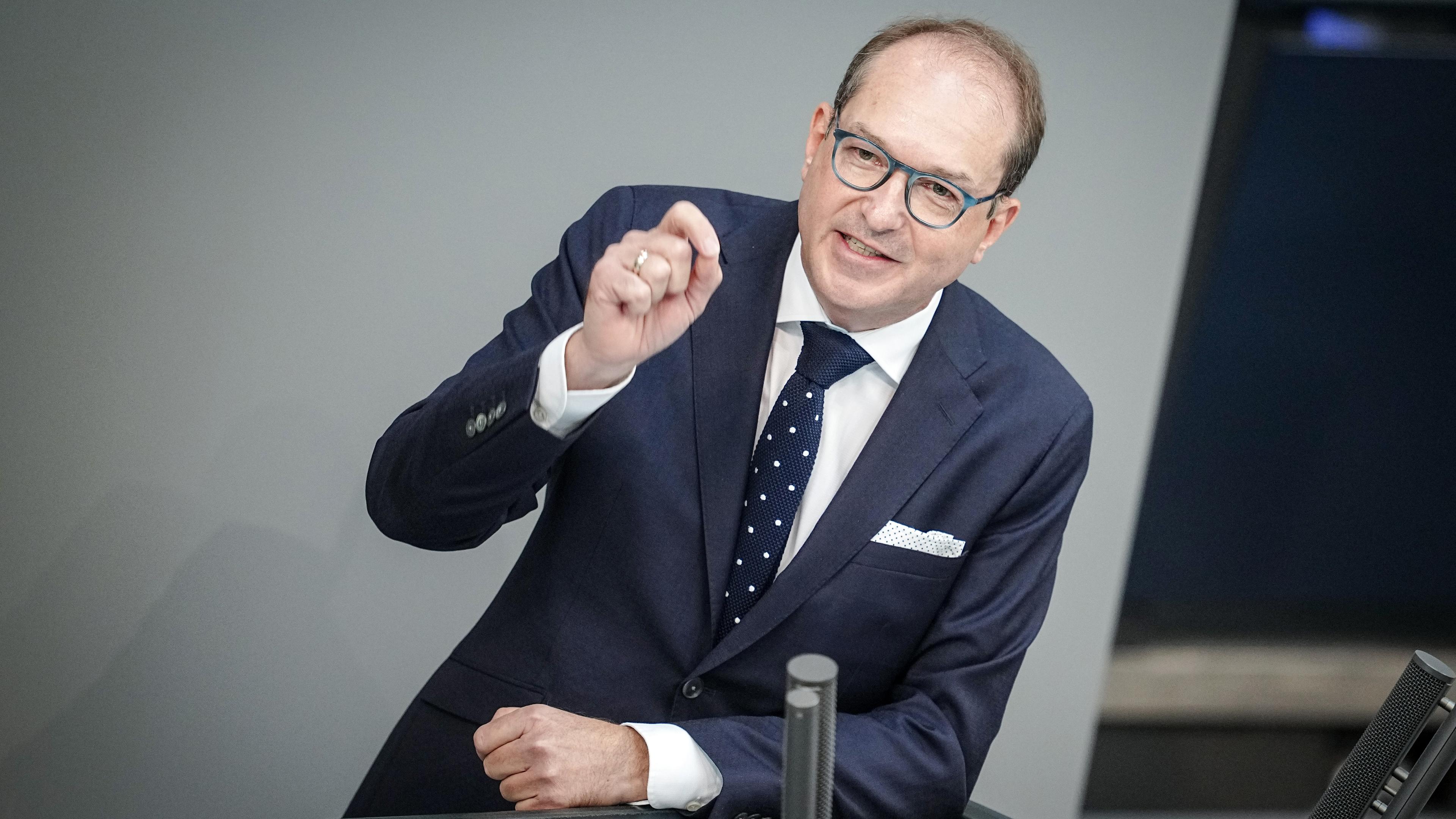 Alexander Dobrindt bei der Generraldebatte im Bundestag in Berlin am 06.09.2023