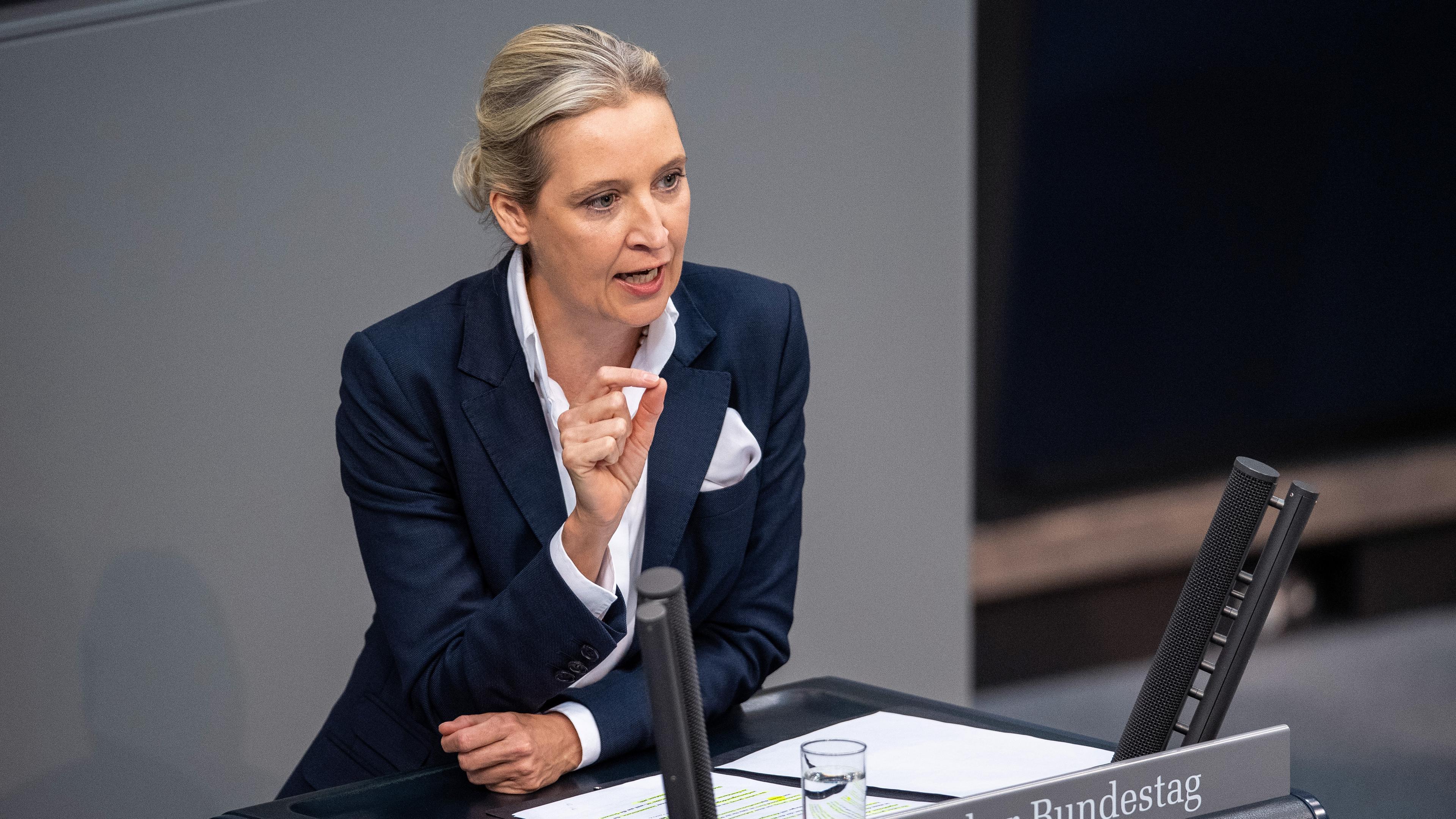 Alice Weidel im Bundestag in Berlin, aufgenommen am 28.11.1023