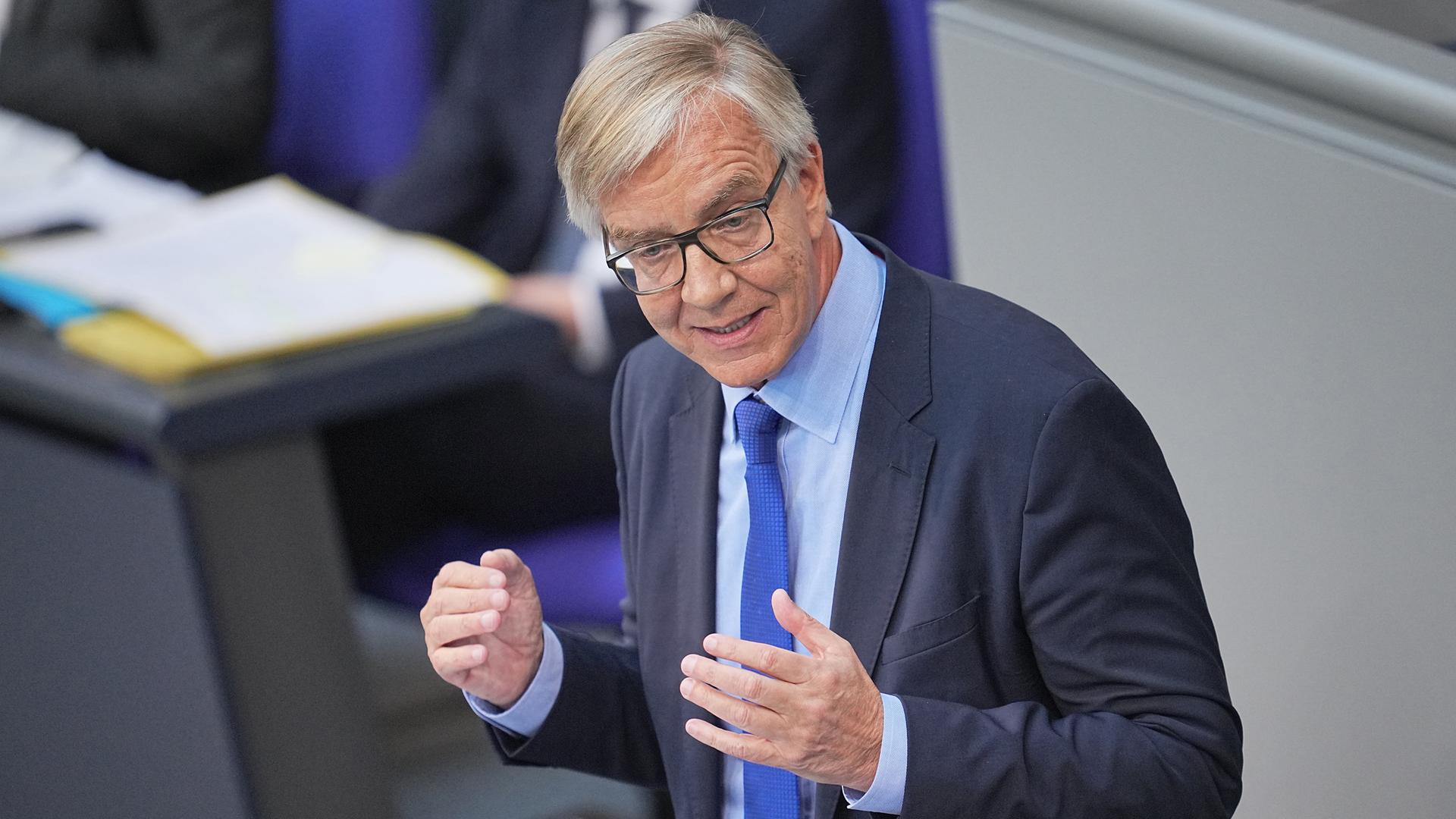 Dietmar Bartsch bei der Generraldebatte im Bundestag am 23.03.2022