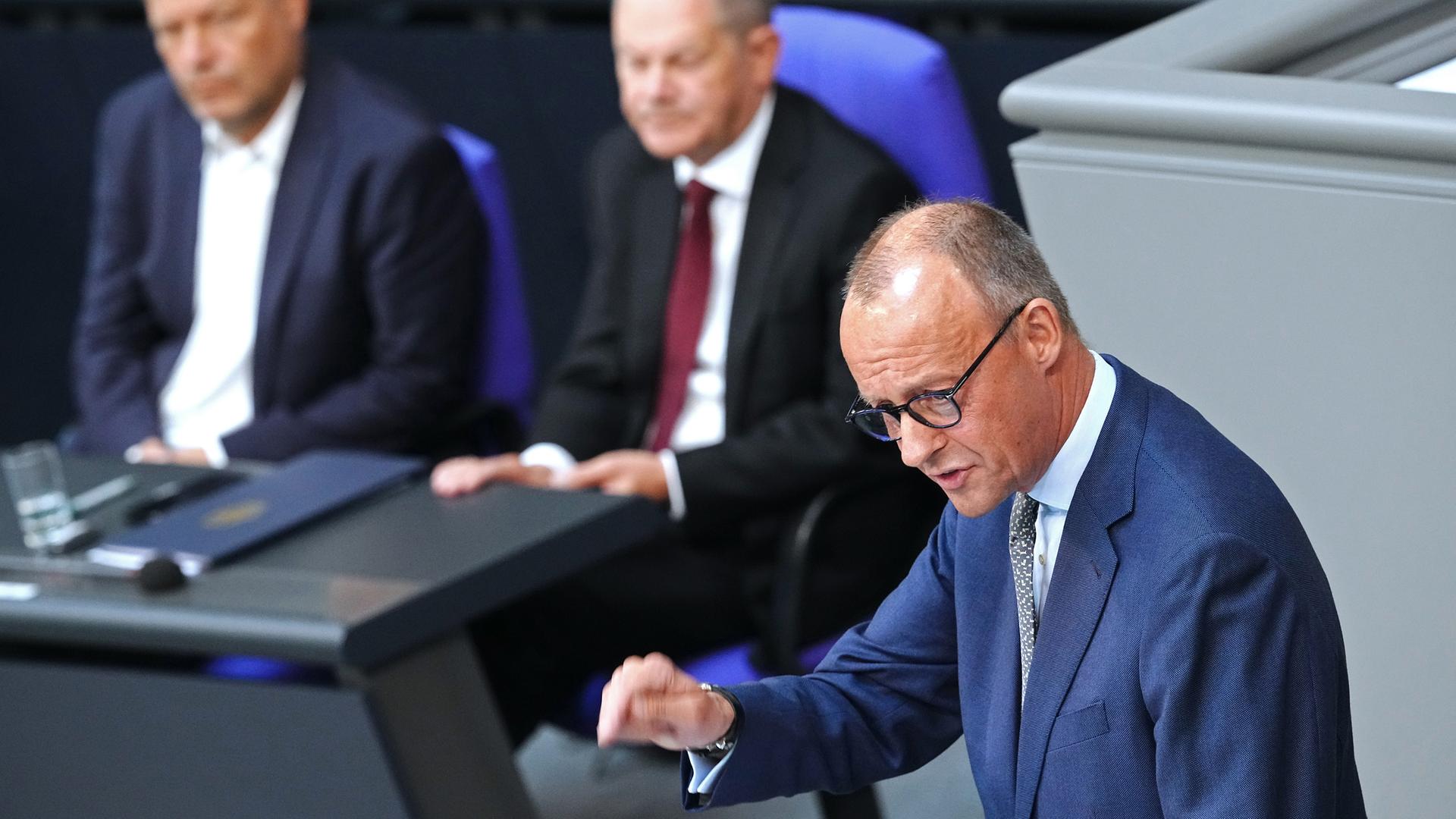 Friedrich Merz bei der Generaldebatte im Bundestag am 07.09.2022 in Berlin