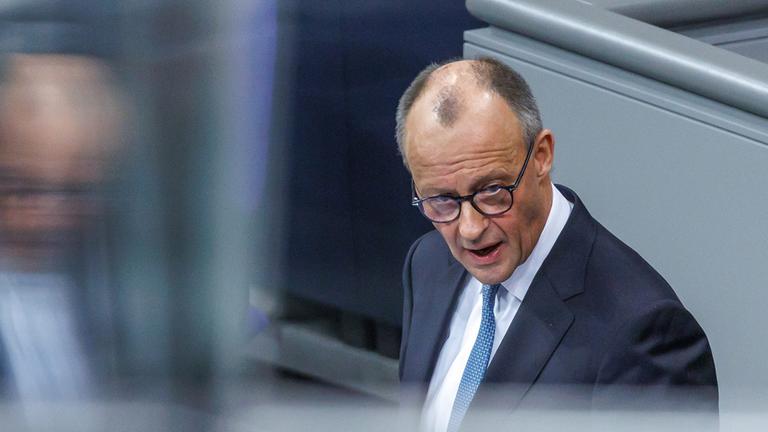 Friedrich Merz bei der Generaldebatte im Bundestag in Berlin, aufgenommen am 26.11.2025