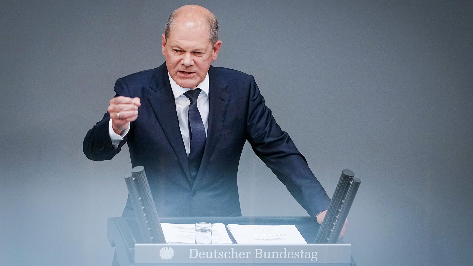 Olaf Scholz bei der Generraldebatte im Bundestag am 01.06.2022