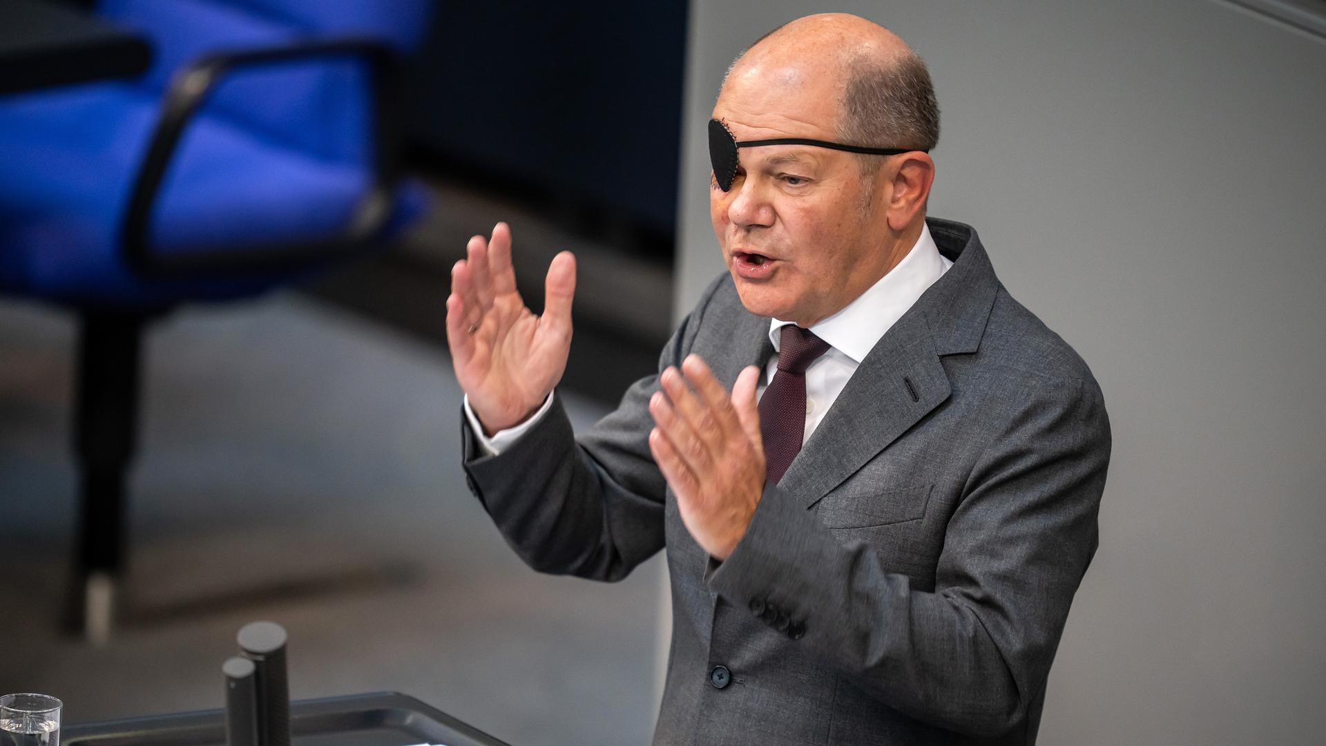 Olaf Scholz bei der Generaldebatte im Bundestag in Berlin am 06.09.2023