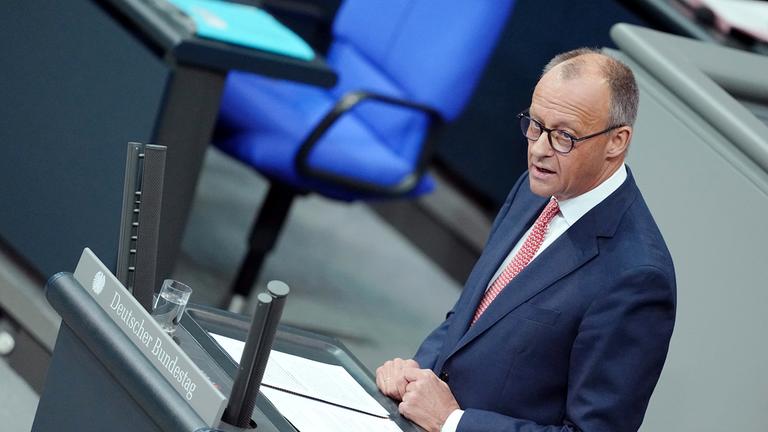 Generaldebatte im Bundestag - Friedrich Merz, aufgenommen am 09.07.2025