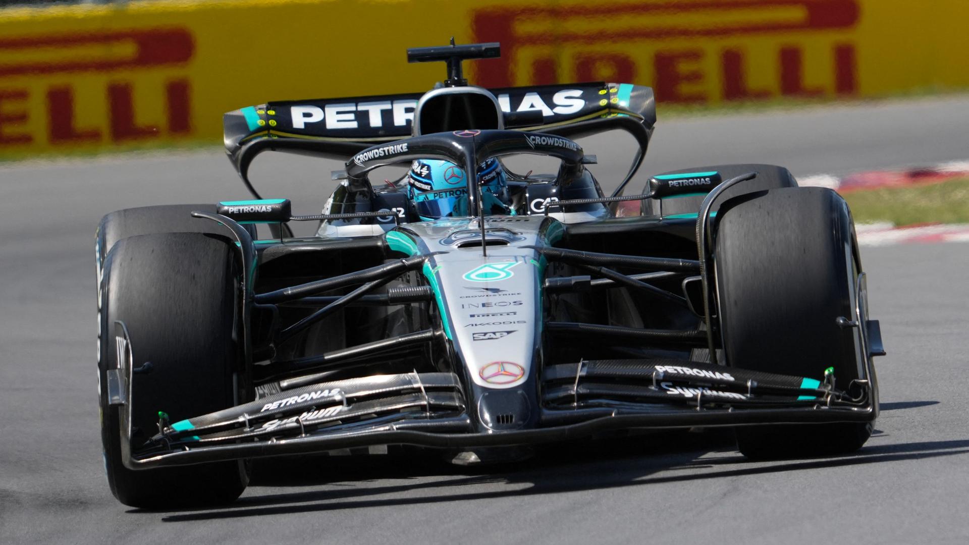 George Russell in Aktion beim Formel 1 Grand Prix in Kanada am 15.06.2025.