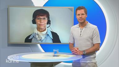 Kristin Langer ist zu "Volle Kanne"-Moderator Florian Weiss zugeschaltet