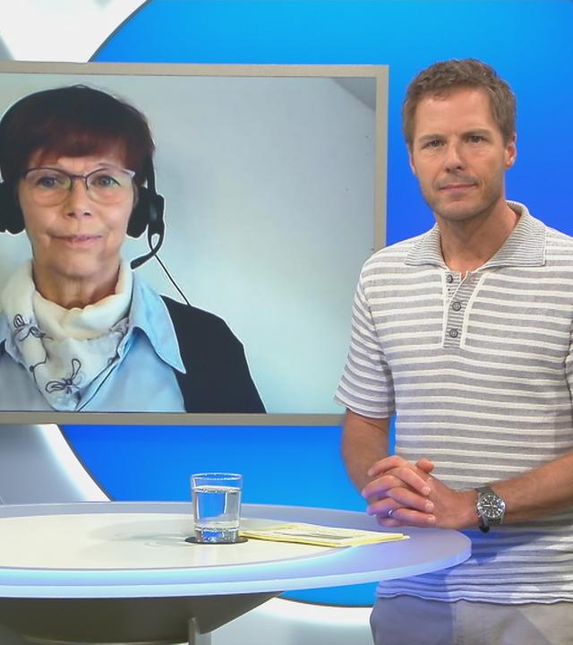 Kristin Langer ist zu "Volle Kanne"-Moderator Florian Weiss zugeschaltet