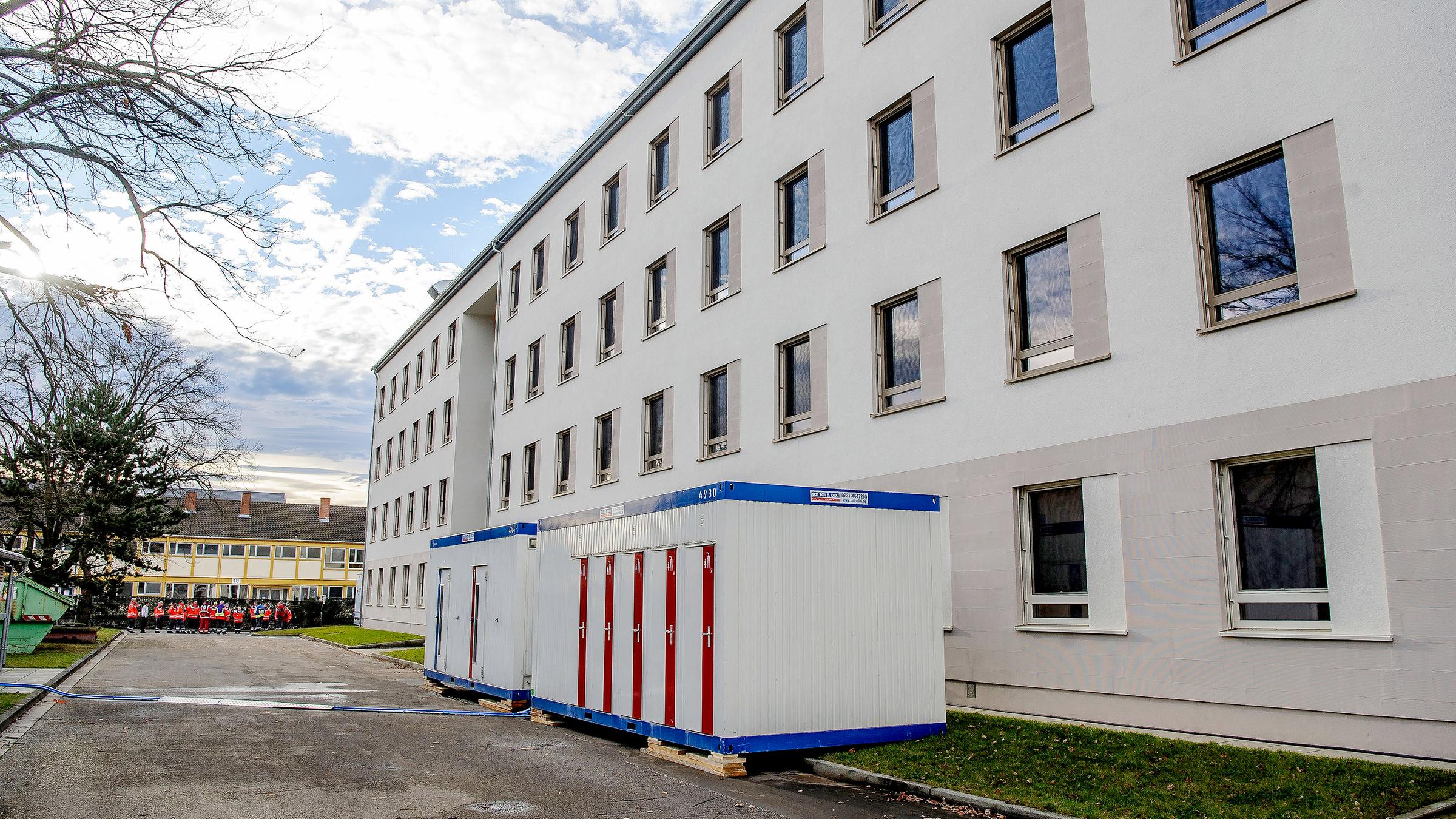 Quarantäne-Gebäude in der Kaserne in Germersheim