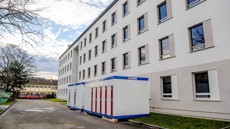 Quarantäne-Gebäude in der Kaserne in Germersheim