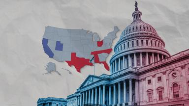 Karte der USA - Gerrymandering ist vor den Zwischenwahlen in den USA wieder Thema