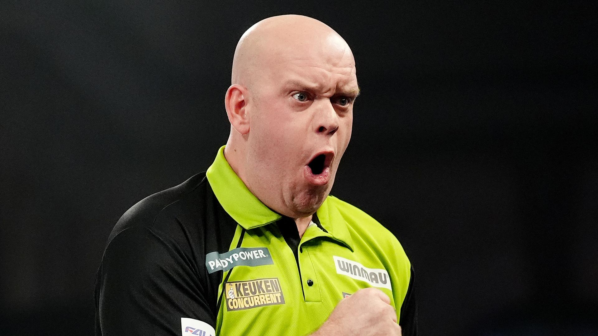 Darts-WM in London: Michael van Gerwen jubelt im Halbfinale