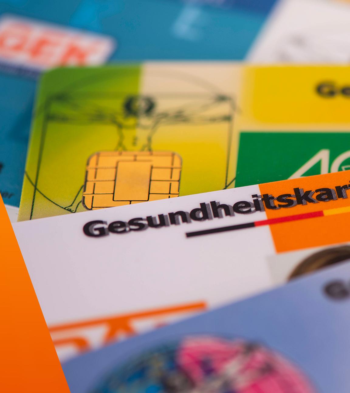 Gesundheitskarte verschiedener gesetzlicher Krankenkassen