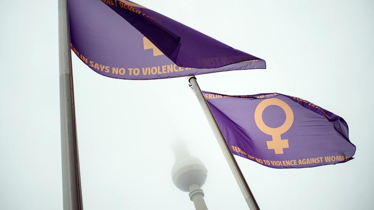 Kunstinstallation zum Thema "Gewalt gegen Frauen" in Berlin.
