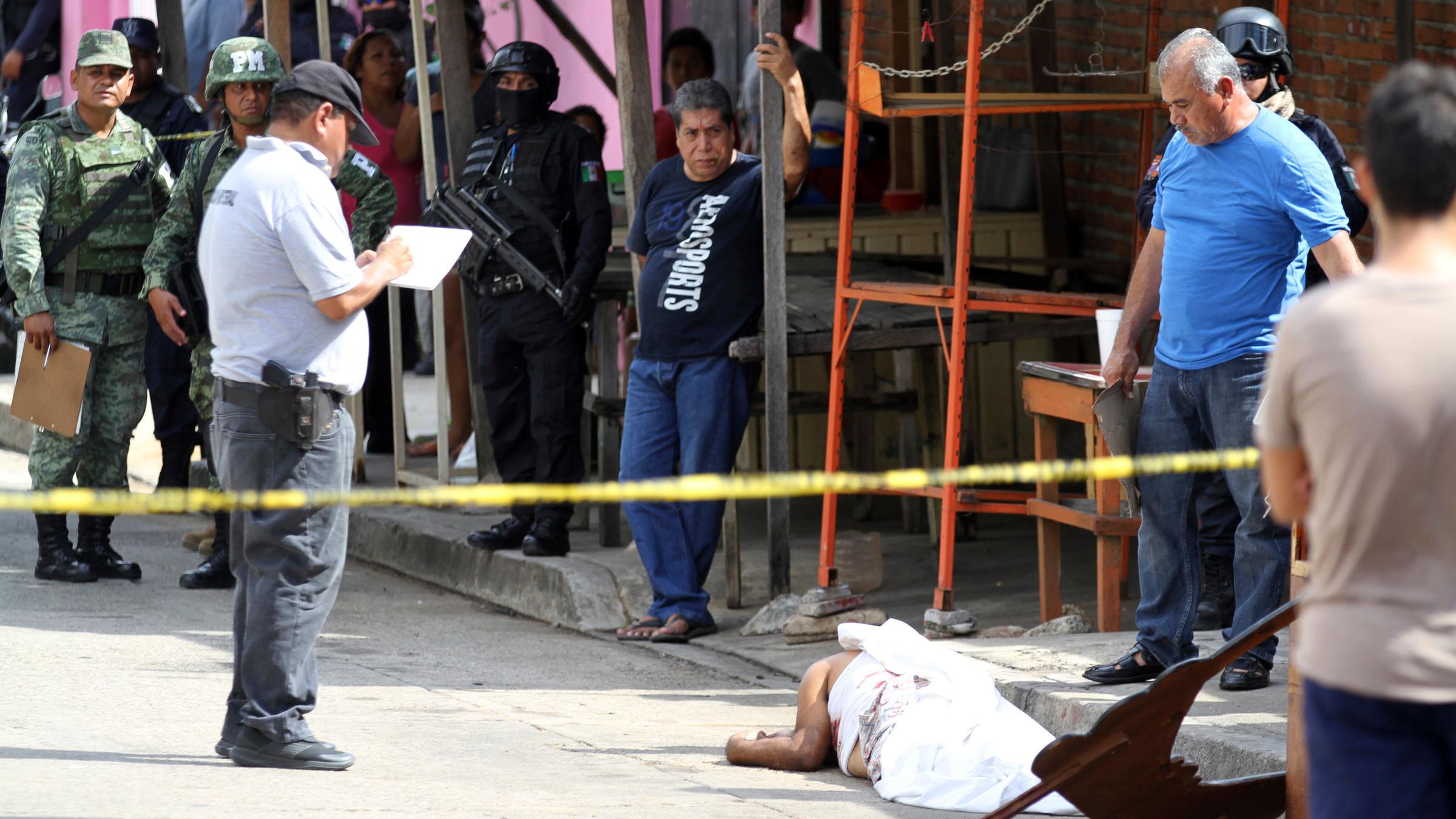 Tatort eines Verbrechens, aufgenommen am 02.01.2019 in Acapulco (Mexiko )