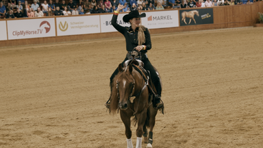 Gina Schumacher bei den World Reining Championships in Givrins.