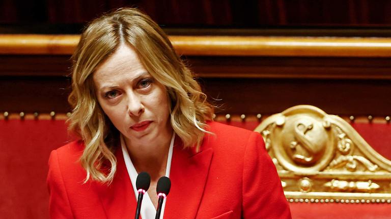 Giorgia Meloni im Senat am 15.10.2024 in Rom