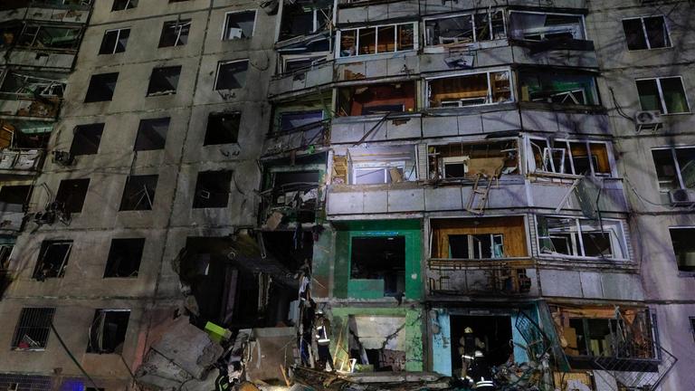 Zerstörtes Haus in Charkiw