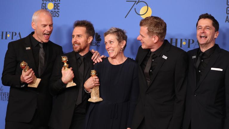 Gewinner der Kategorie bestes Filmdrama: «Three Billboards Outside Ebbing, Missouri» bei der 75. Golden Globe-Verleihung in Beverly Hills (USA)